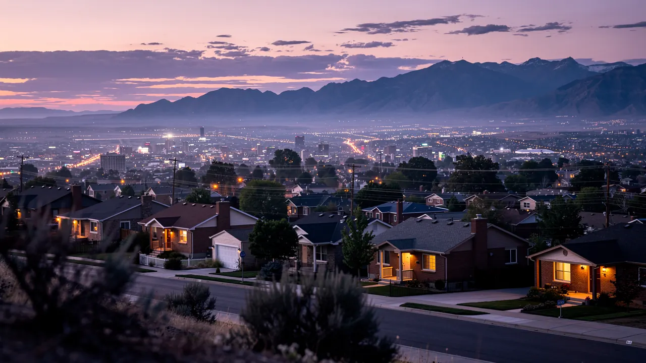 Salt Lake City neighborhoods at dusk where pest help is one call away
